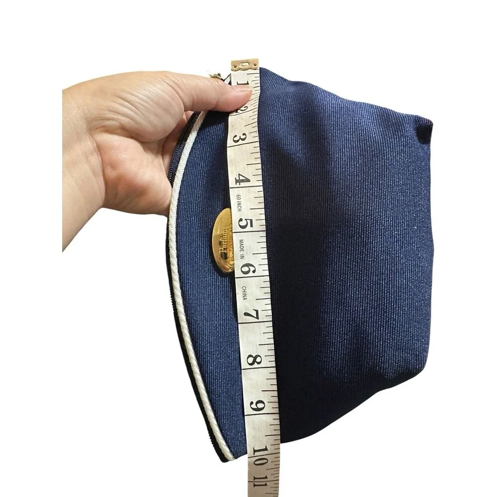 Christian Dior Vintage Novelty Navy & White  Makeup Pouch Bag NEW